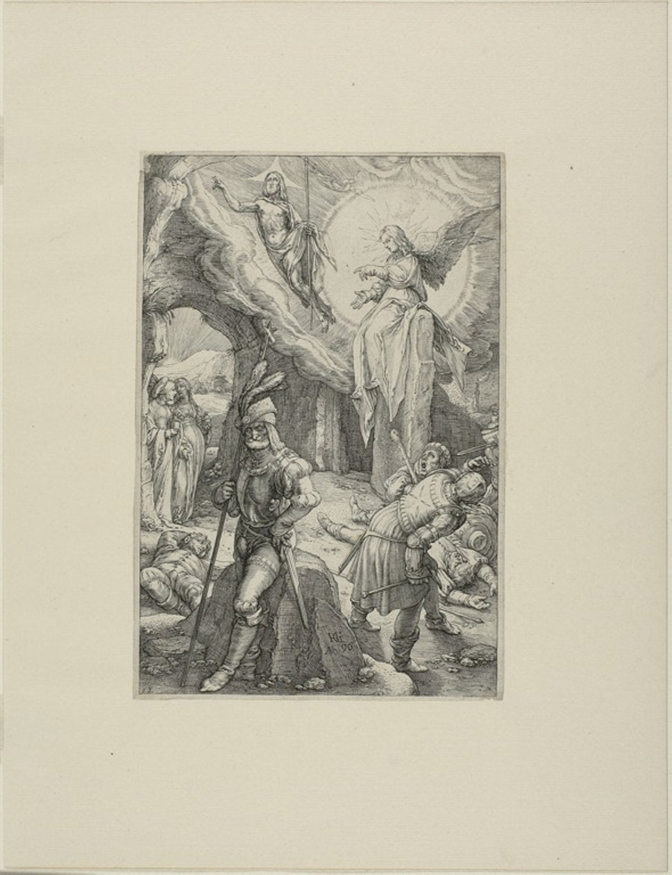 La Resurrección, lámina doce de La Pasión de Cristo de Hendrick Goltzius