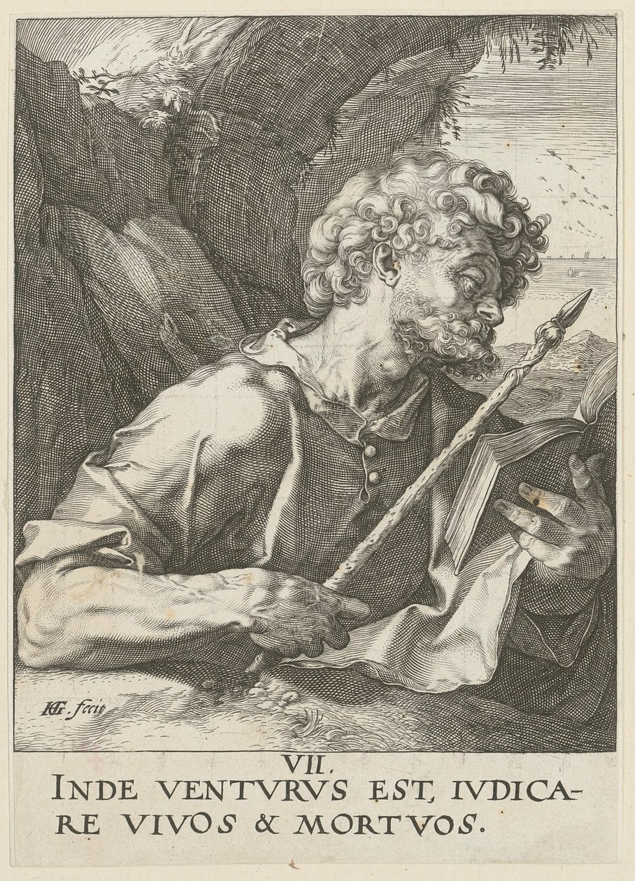 Tomás, lámina 8 de la serie «Cristo, los doce apóstoles y Pablo» de Hendrick Goltzius