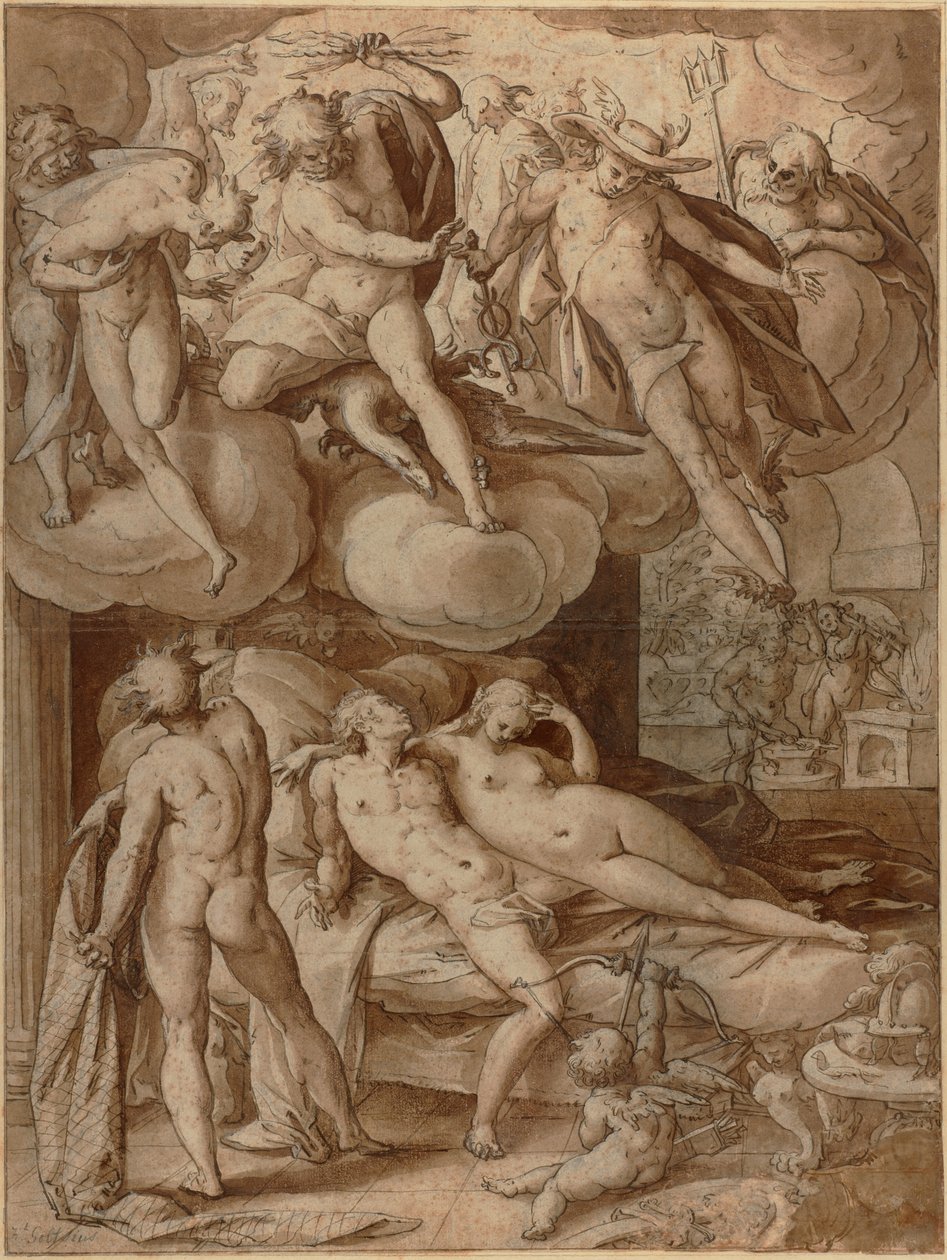 Venus y Marte sorprendidos por Vulcano de Hendrick Goltzius