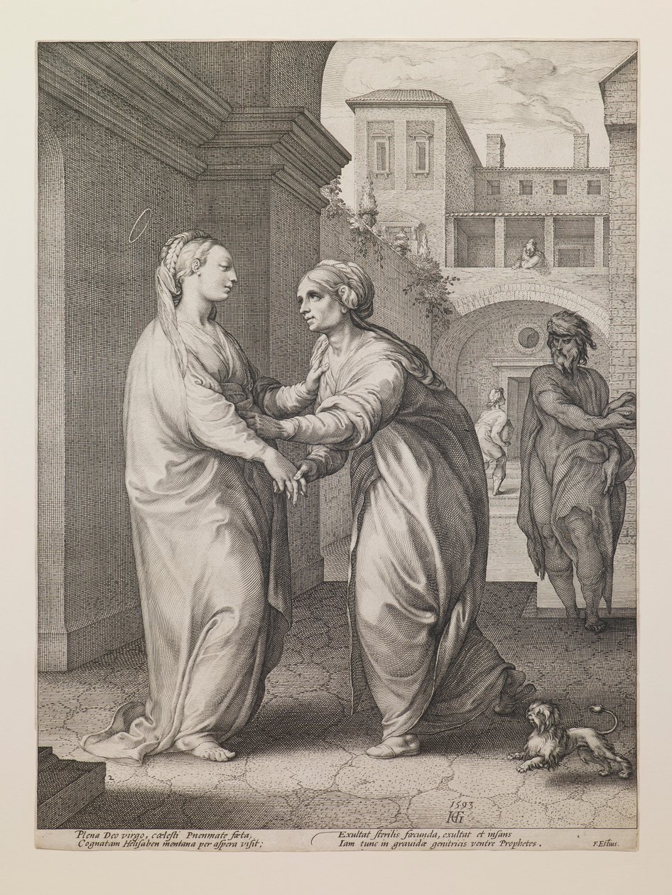 La Visitación, de la serie «La vida de la Virgen» de Hendrick Goltzius