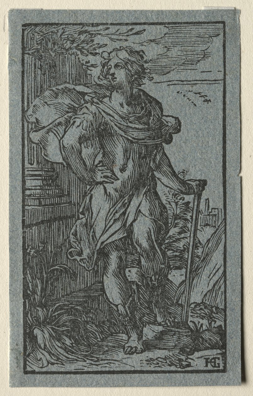 Joven de Pie con un Bastón de Hendrick Goltzius