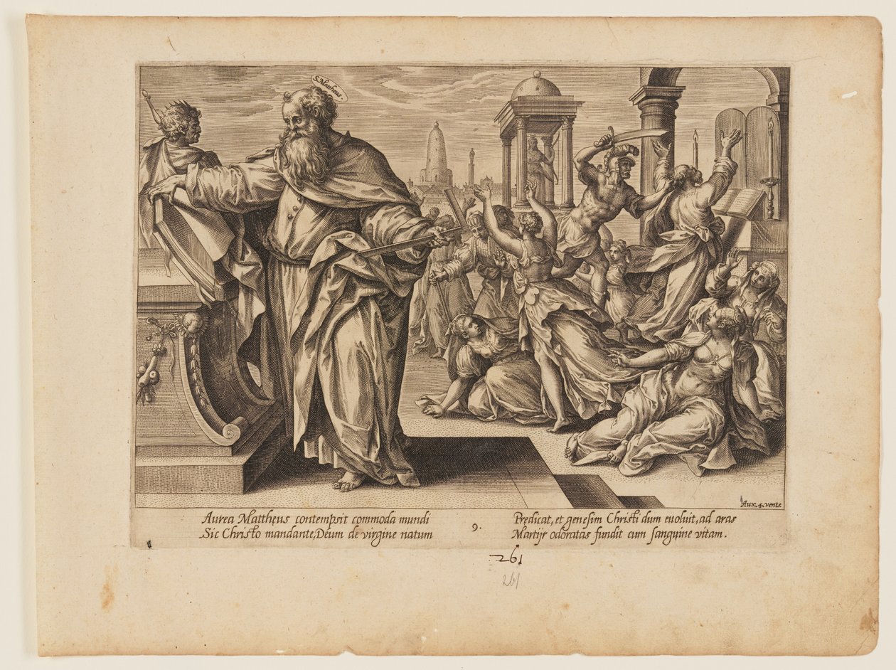 l Martirio de San Mateo, de El Martirio de Cristo y de los Apóstoles de Hendrick Goltzius