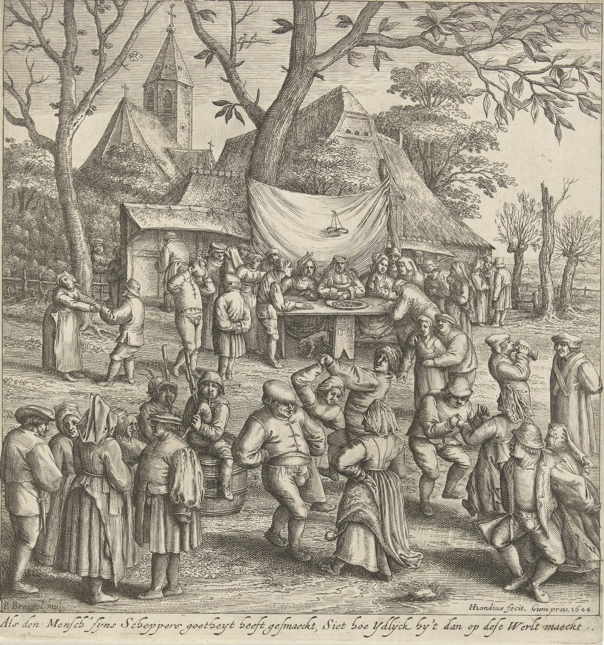 boda de granjero de Hendrick Hondius (I)