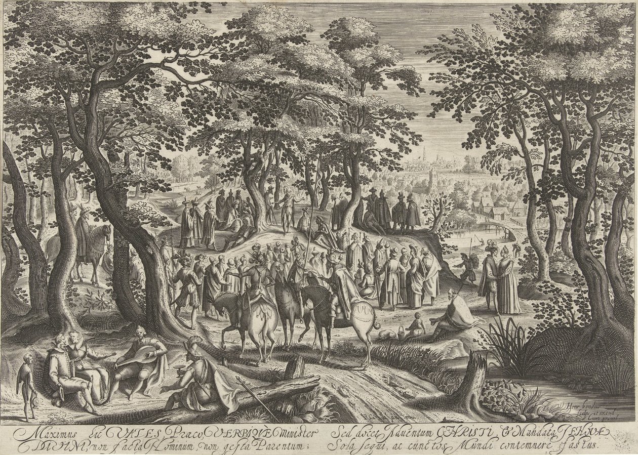 Juan el Bautista predica a la multitud de Hendrick Hondius (I)