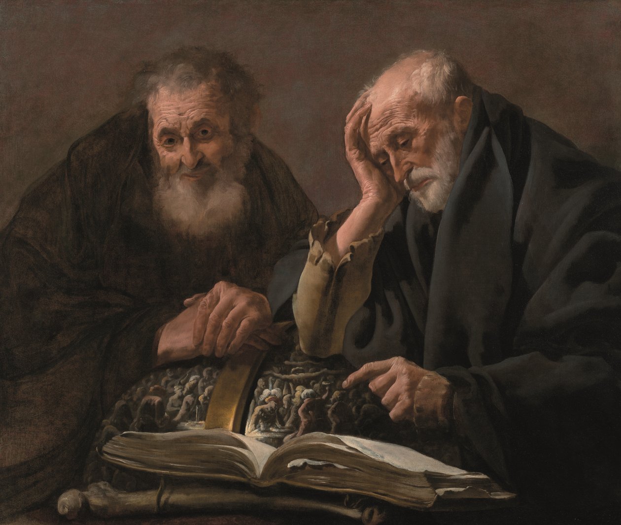 Demócrito y Heráclito, c. 1619-20 (óleo sobre lienzo) de Hendrick Jansz Terbrugghen