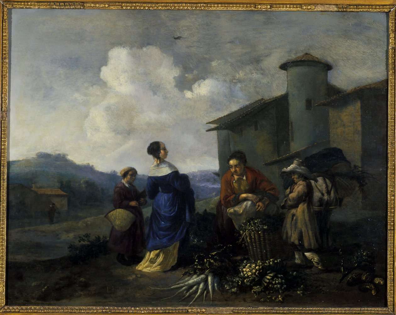 Vendedora de verduras de Hendrick Mommers