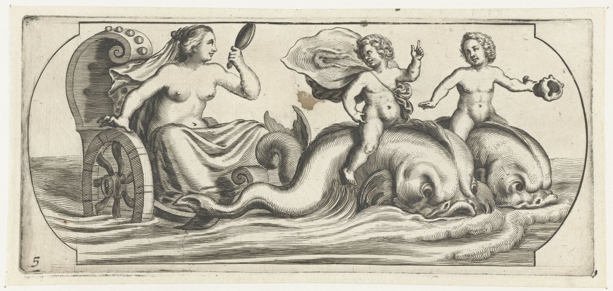 Anfitrite en un carro Nouveau Livre des Dieux et Deeßes De la Marine Bouckje of Sea Gods and Goddesses (título de la serie) de Hendrick de Keyser (I)
