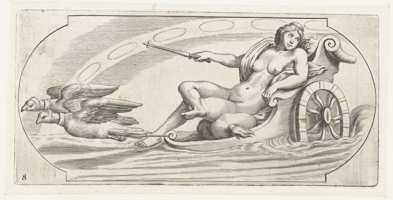 Aurora en un carro Nouveau Livre des Dieux et Deeßes De la Marine Bouckje of Sea Gods and Goddesses (título de la serie) de Hendrick de Keyser (I)