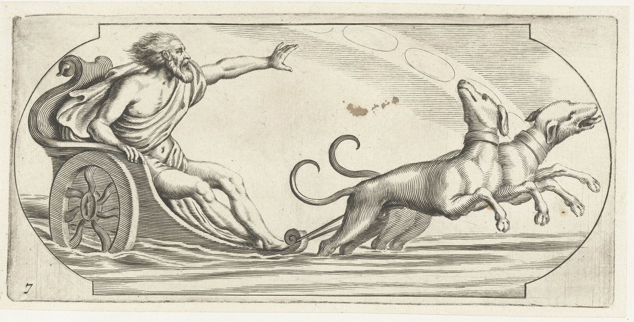 Un dios del mar en un carro Nouveau Livre des Dieux et Deeßes De la Marine Bouckje of Sea Gods and Goddesses (título de la serie) de Hendrick de Keyser (I)