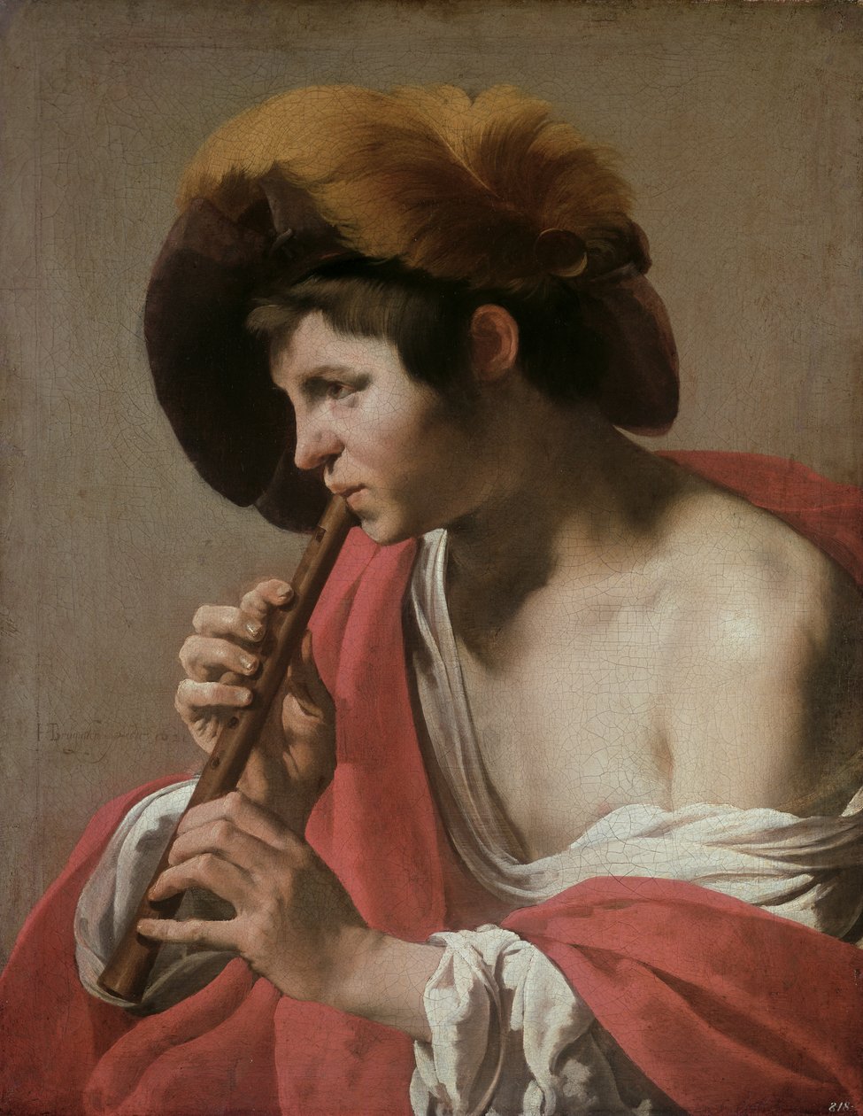 Pícaro tocando una flauta dulce de Hendrick ter Brugghen