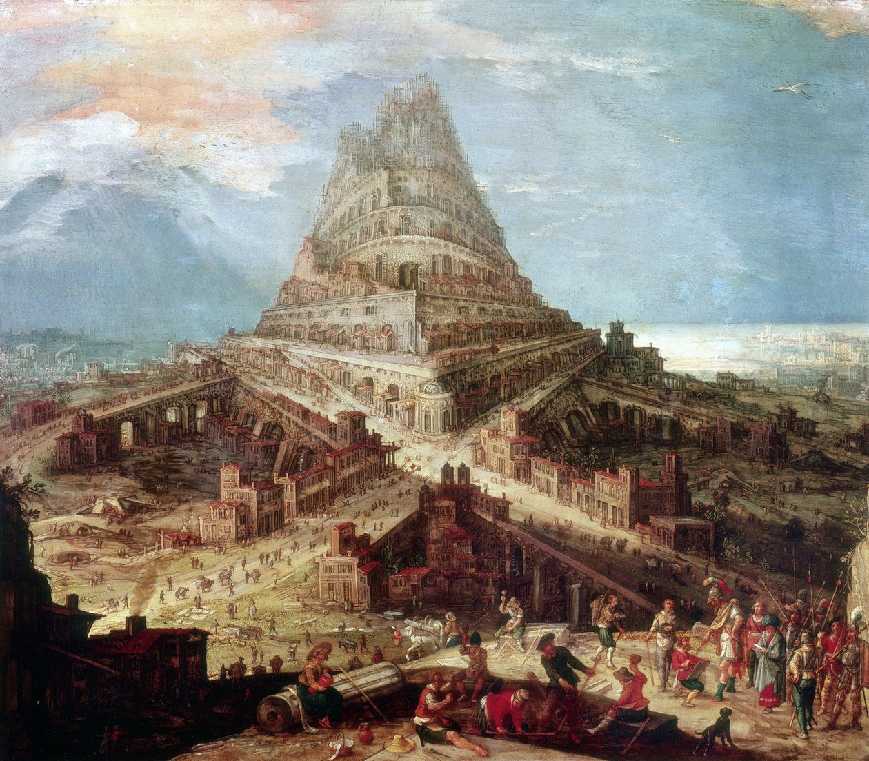 Construcción de la Torre de Babel de Hendrick van Cleve