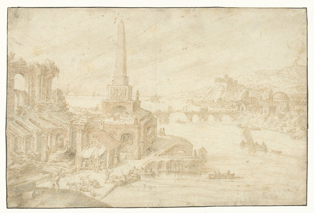 Obelisco junto a las ruinas
Regionum, Rurium, Fundorumque (...) (título de la serie) de Hendrick van Cleve