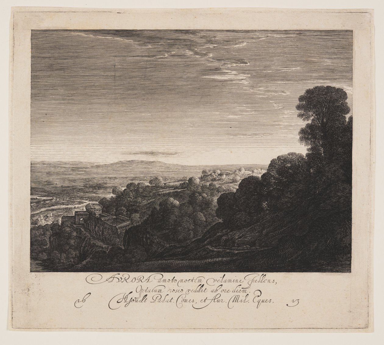 Aurora, paisaje al amanecer de Hendrick von Goudt