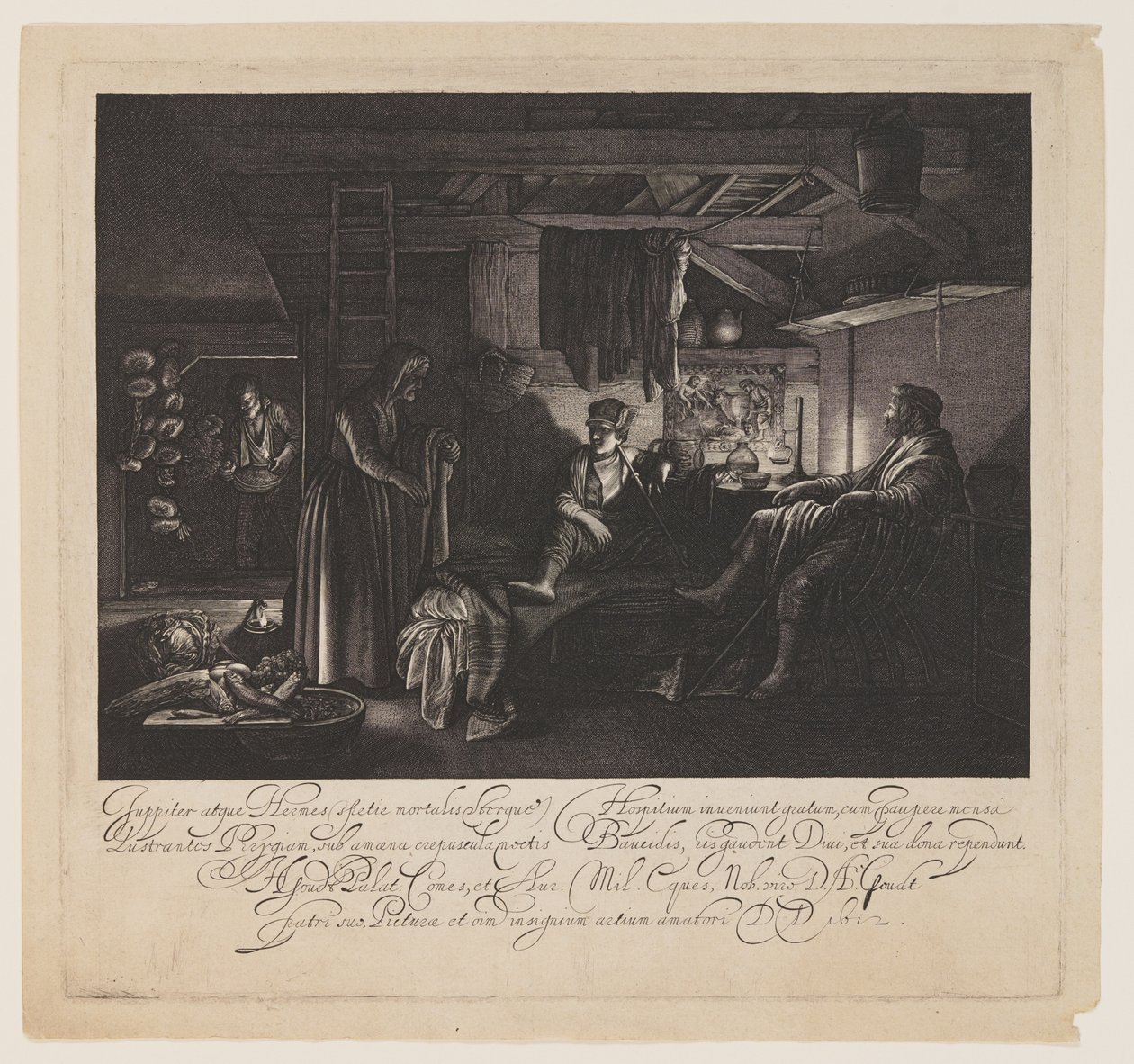 Júpiter y Mercurio en la casa de Filemón y Baucis de Hendrick von Goudt
