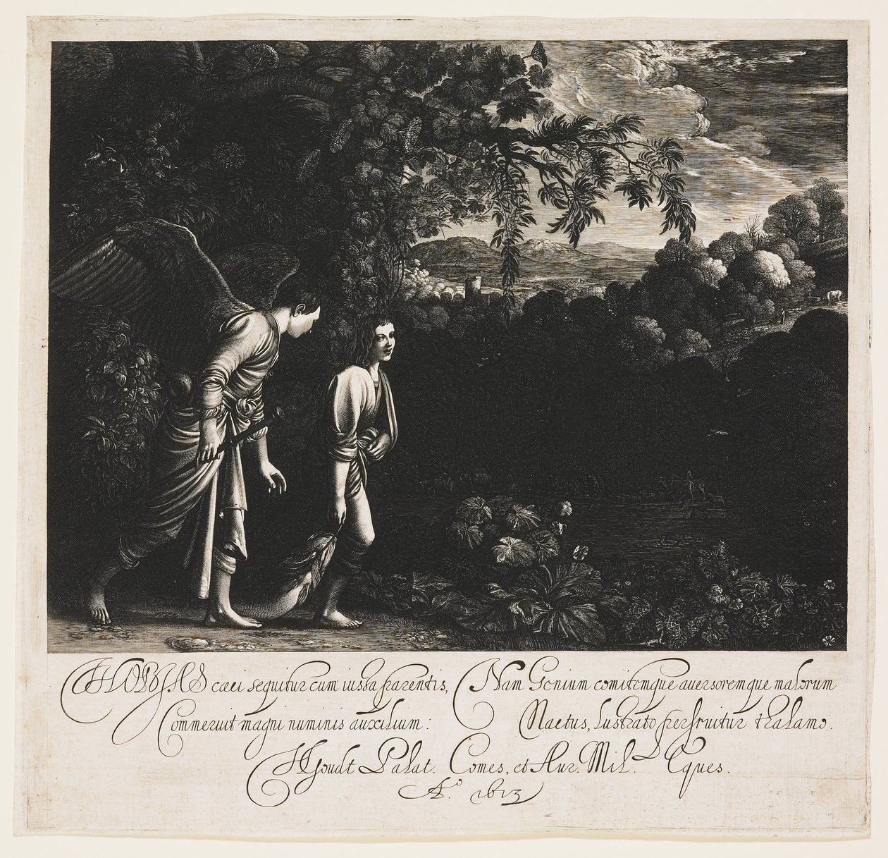 Tobías y el Ángel, 1613 de Hendrik Goudt