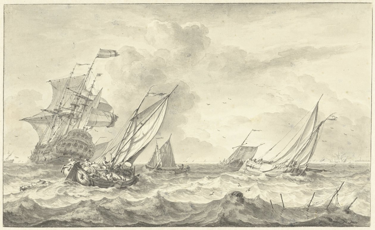 Vista del mar (dibujo) de Hendrik Rietschoof