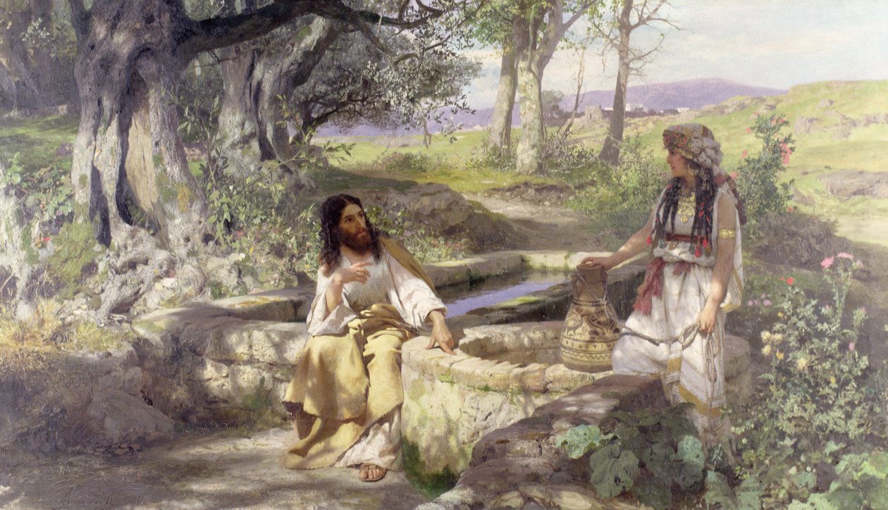 Cristo y la mujer de Samaria, 1890 de Henryk Siemiradzki