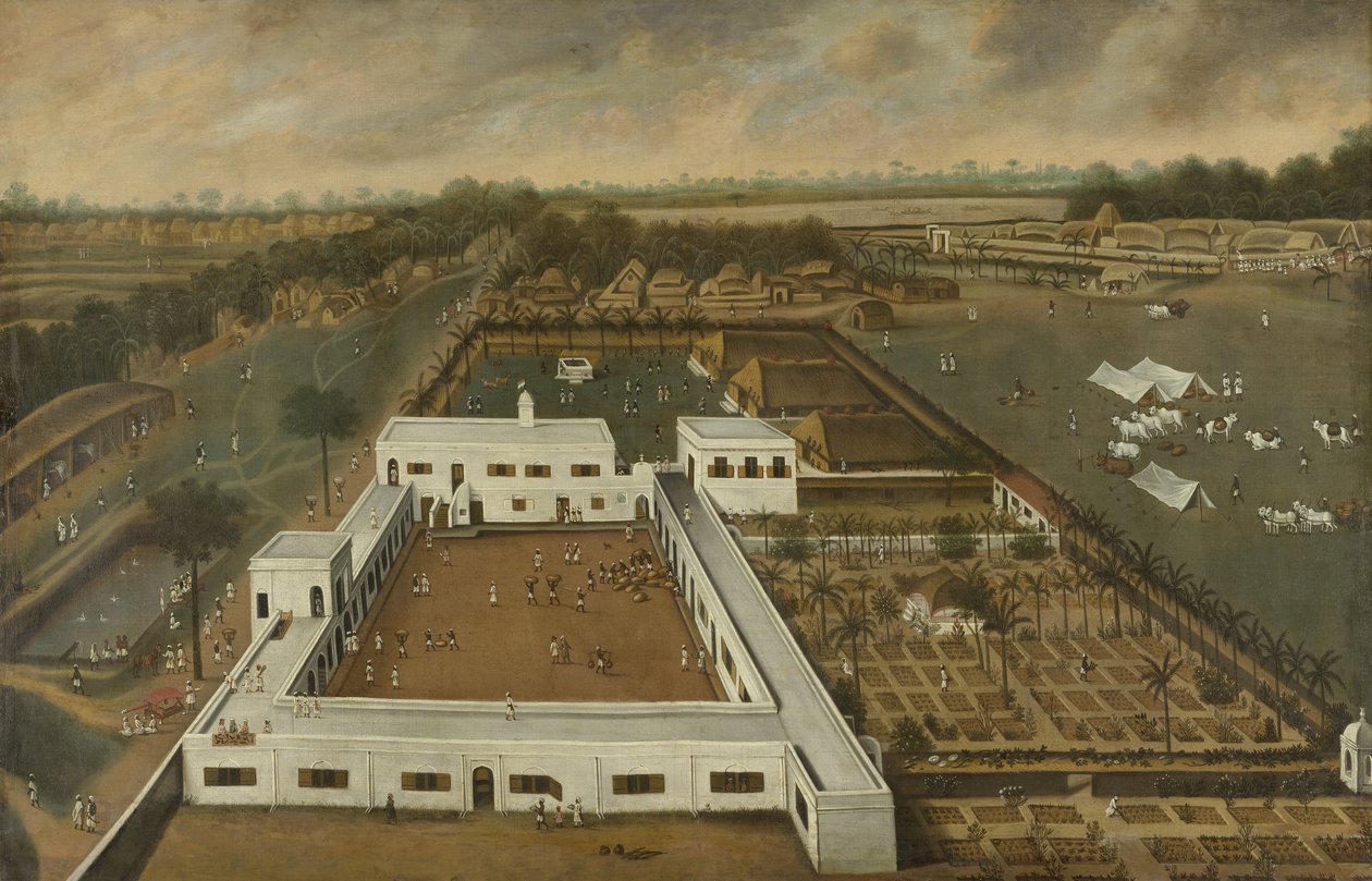 Plantación Holandesa en Bengala, probablemente el albergue VOC Kazimbazar, 1665 de Hendrik van Schuylenburgh