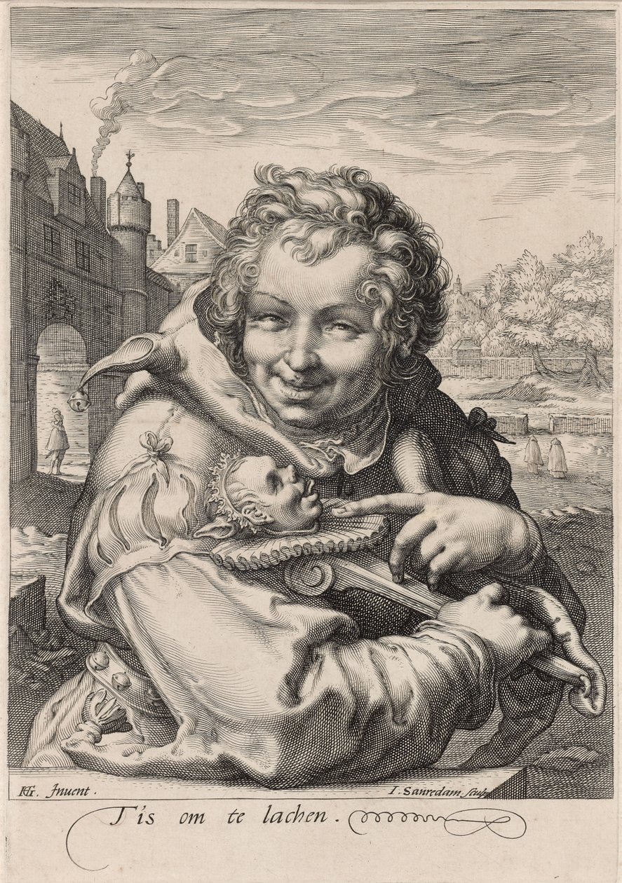 El tonto, grabado por I. Sauredam, c.1595 de Hendrik (after) Goltzius
