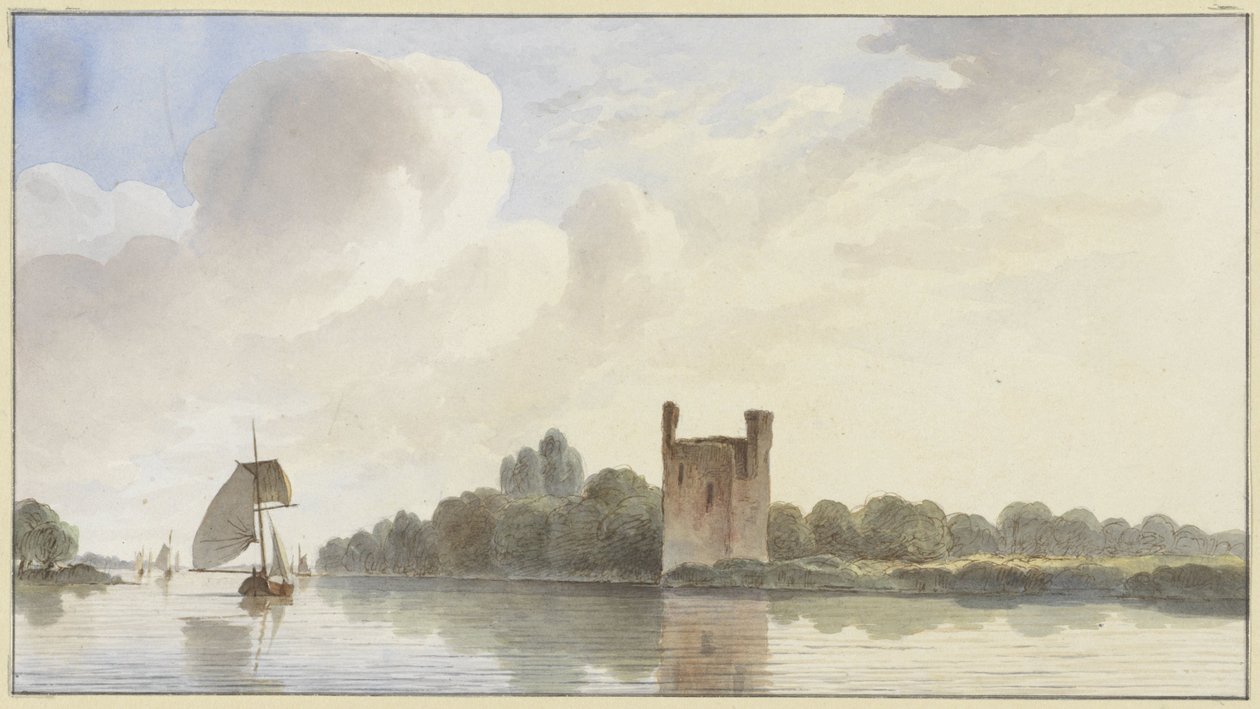 Ruinas de Huis te Merwede cerca de Dordrecht en el río Maas de Hendrik Abraham Klinkhamer