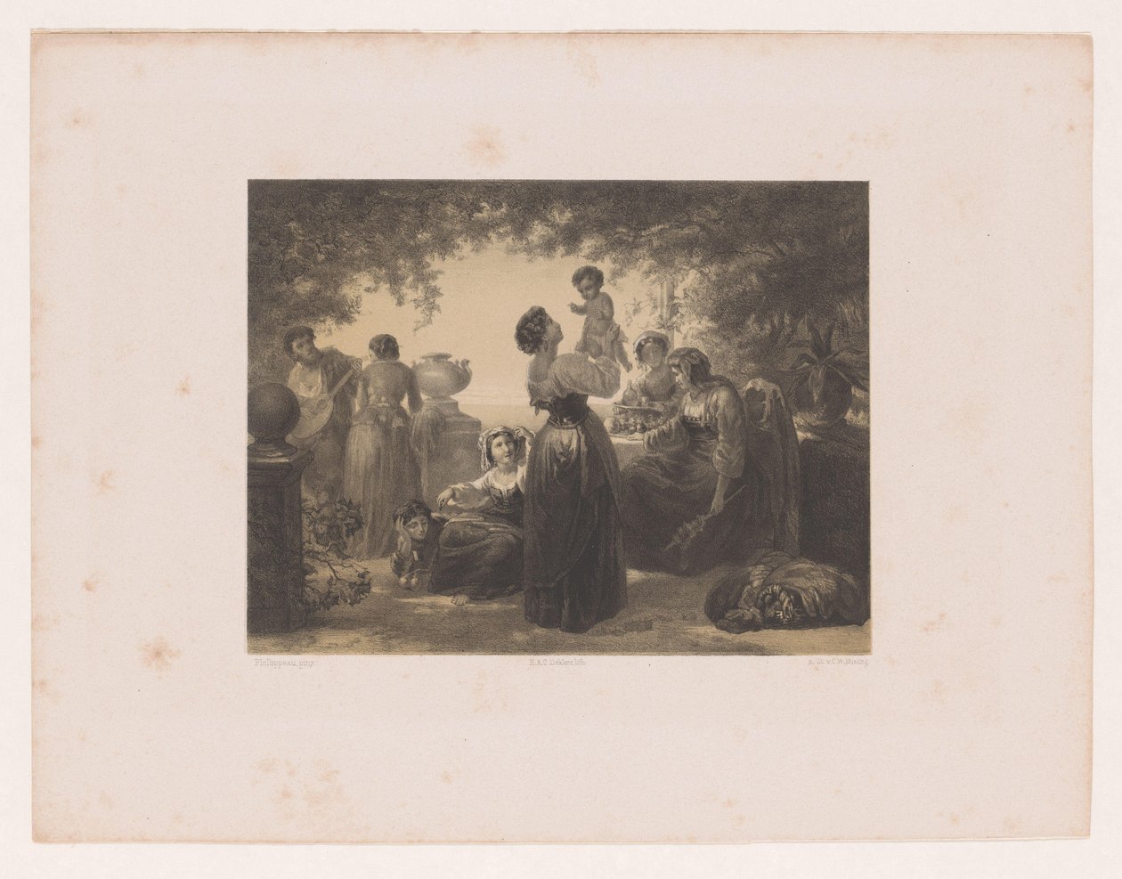 Mujeres italianas en una mesa de Hendrik Adriaan Christiaan Dekker