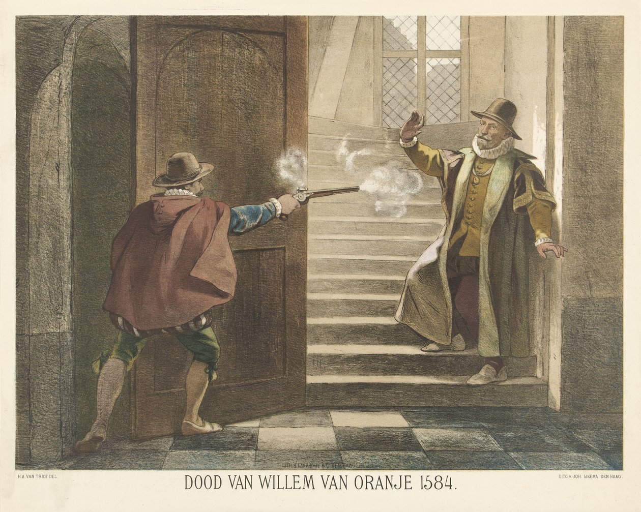 Asesinato de Guillermo de Orange, 1584 Muerte de Guillermo de Orange 1584 (título sobre objeto) de Hendrik Albert van Trigt