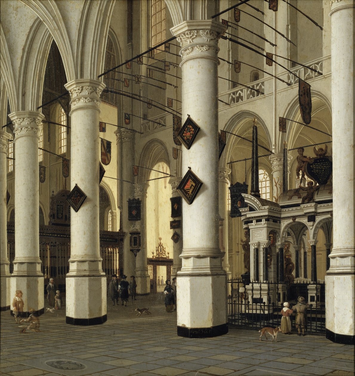 Interior de la Nieuwe Kerk, Delft de Hendrik Cornelisz. van Vliet