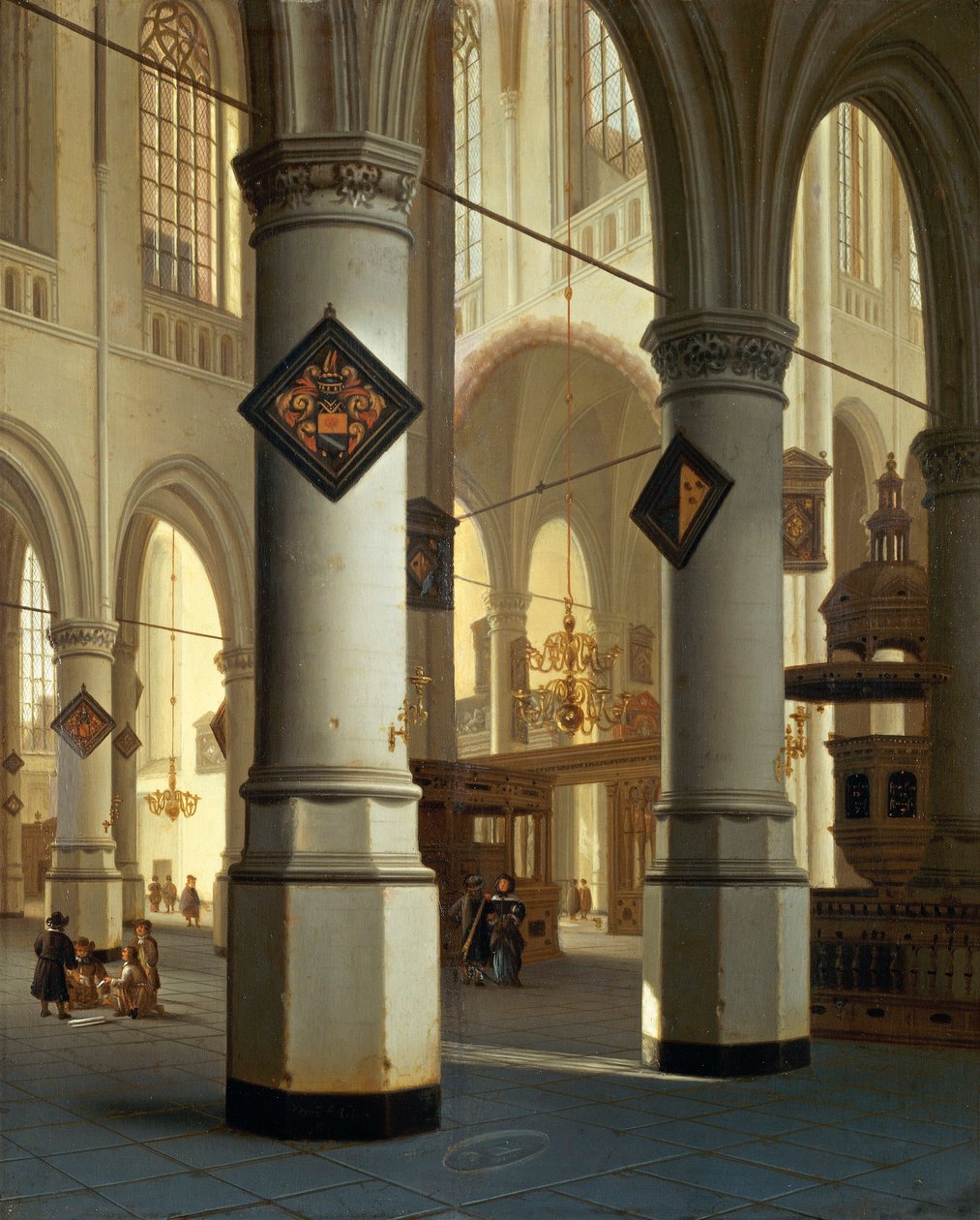 Vista de Die Oudekerk (iglesia vieja) en Delft de Hendrik Cornelisz. van Vliet