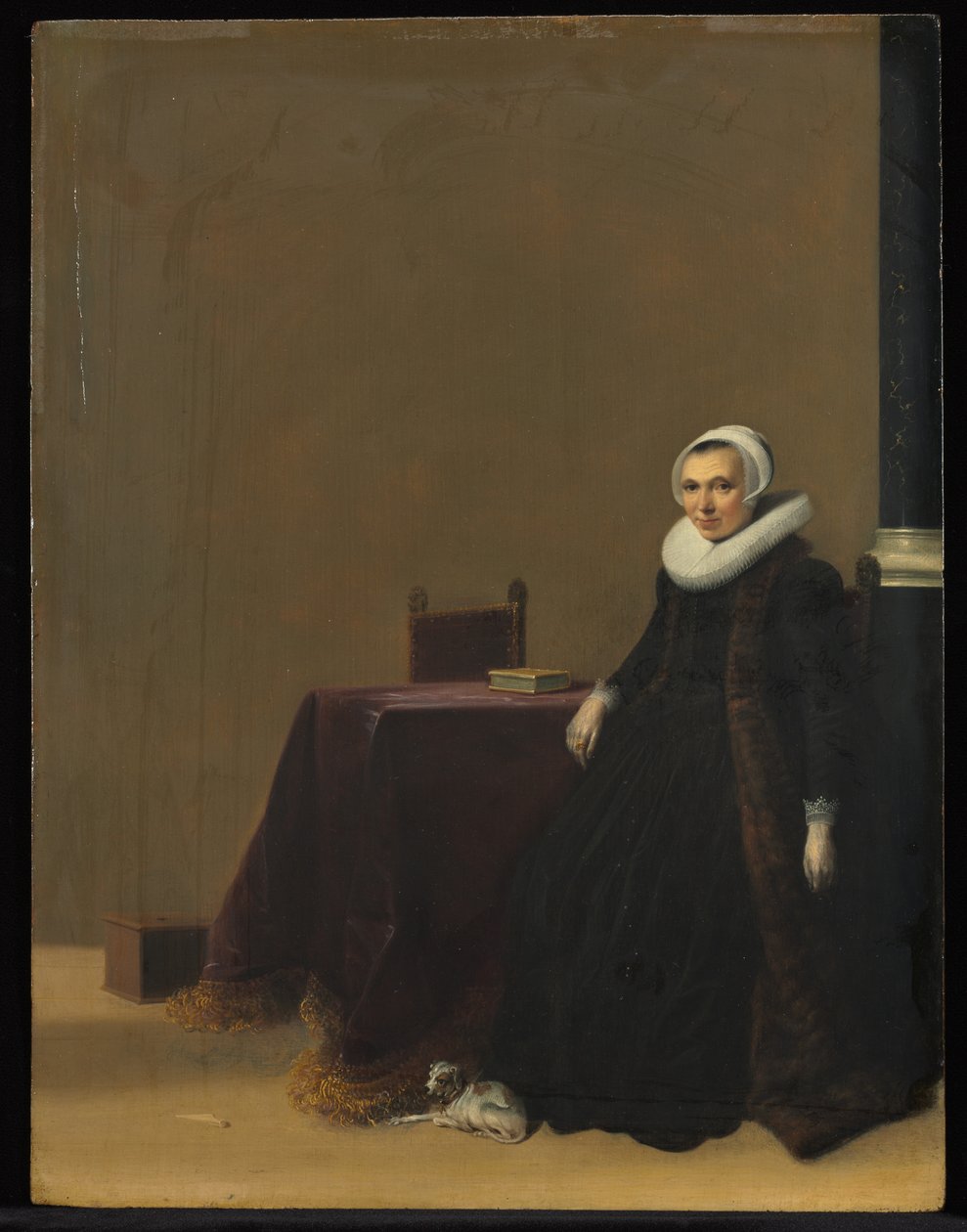 Retrato de una Mujer con un Perro, c. 1635 de Hendrik Gerritsz. Pot