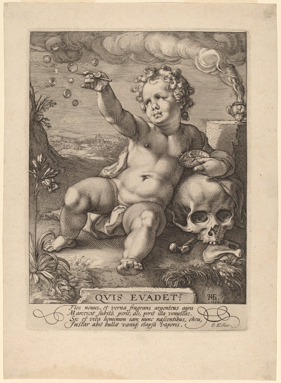 Alegoría de la transitoriedad ("Homo Bulla") de Hendrik Goltzius
