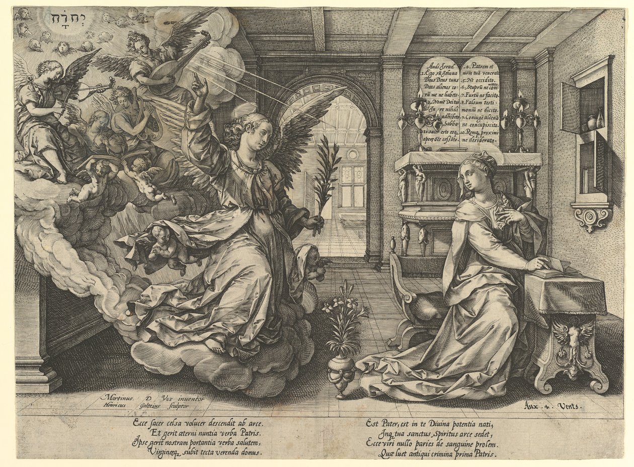 Anunciación, 1594 de Hendrik Goltzius