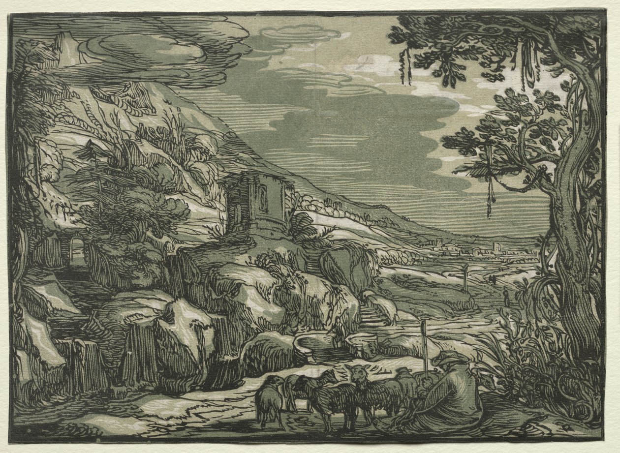 Paisaje arcadiano de Hendrik Goltzius