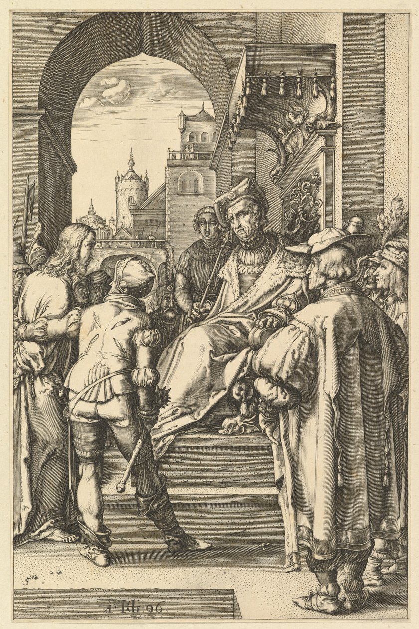Cristo ante Pilato, de La Pasión de Cristo, 1596 de Hendrik Goltzius