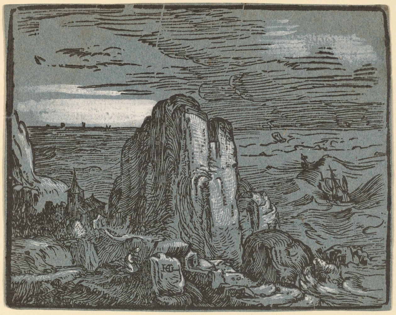 Acantilado en una costa de Hendrik Goltzius