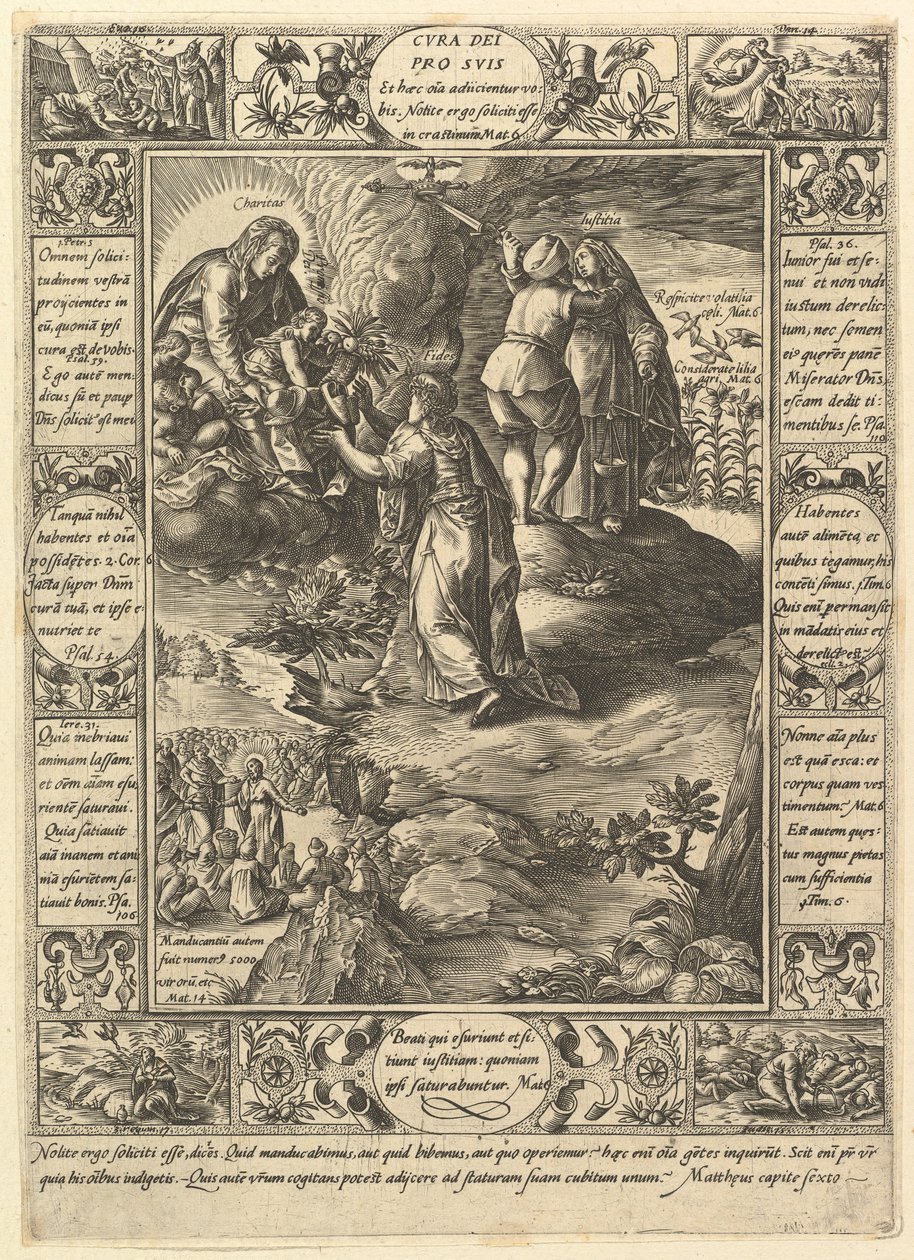 Cura Dei Pro Suis, de Alegorías de la Fe Cristiana, de Alegorías Cristianas y Profanas de Hendrik Goltzius
