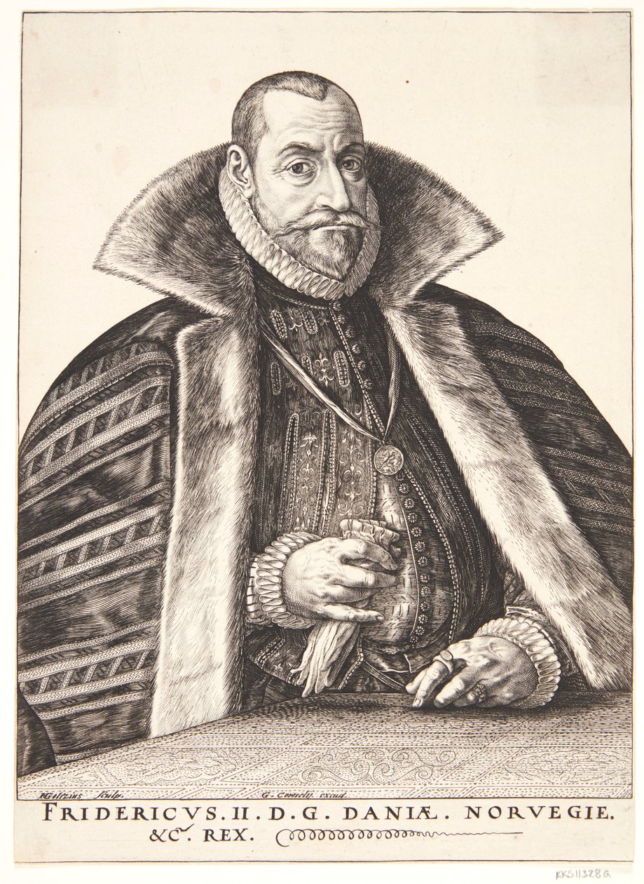Danés: Frederik II, Rey de Dinamarca y Noruega de Hendrik Goltzius