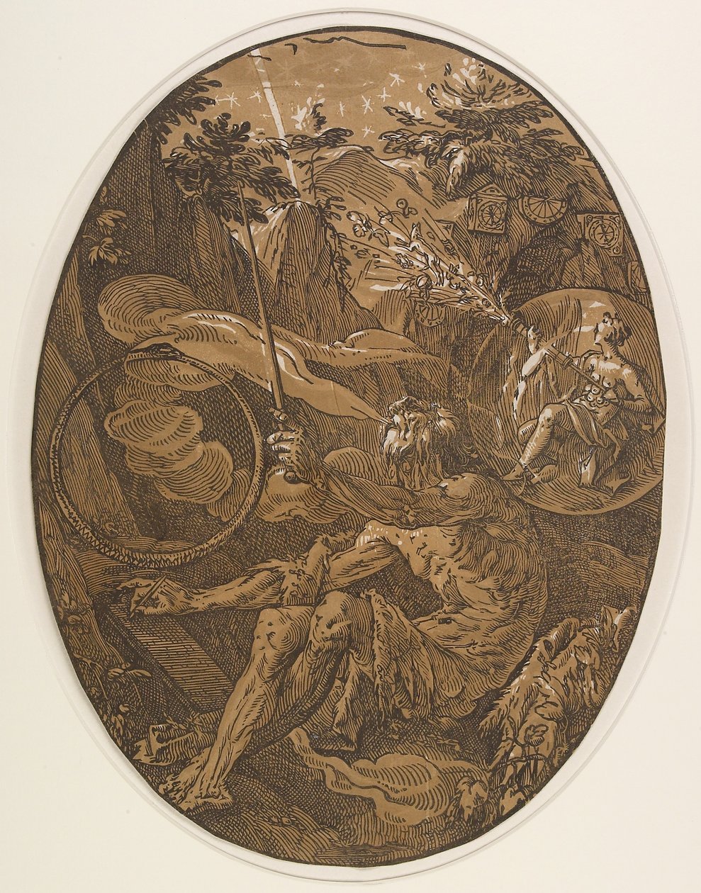 Demogorgon en la Cueva de la Eternidad, c. 1588 de Hendrik Goltzius