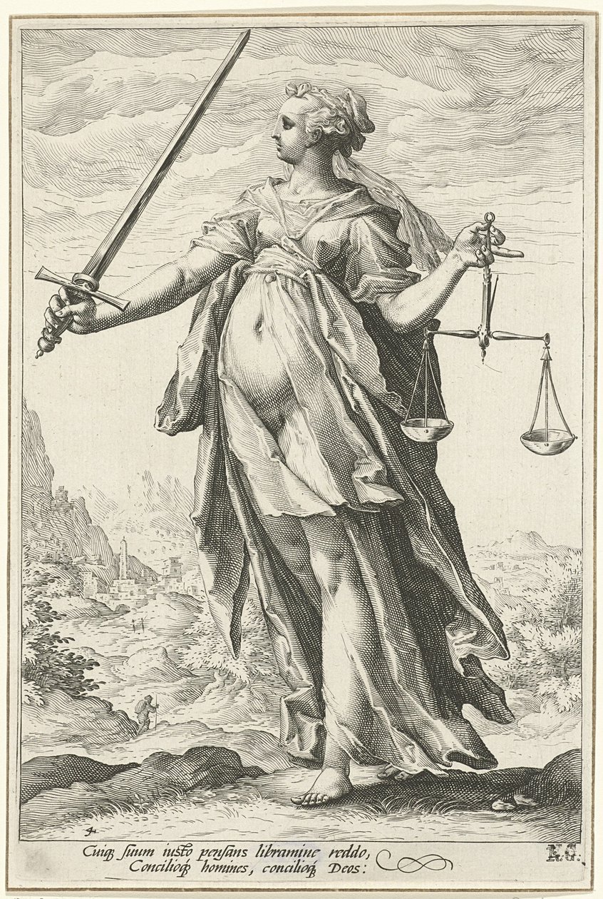 Justicia y equidad de Hendrik Goltzius