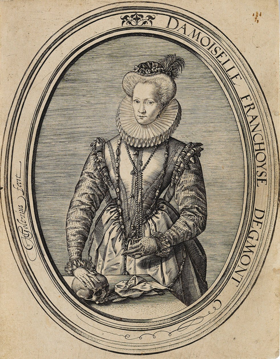 Françoise de Luxemburgo, Condesa de Gavre, Dama de Fiennes 1495-1557, 1580 de Hendrik Goltzius