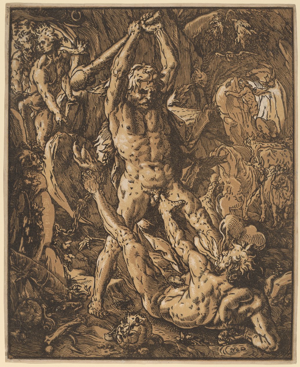 Hércules Matando a Caco de Hendrik Goltzius