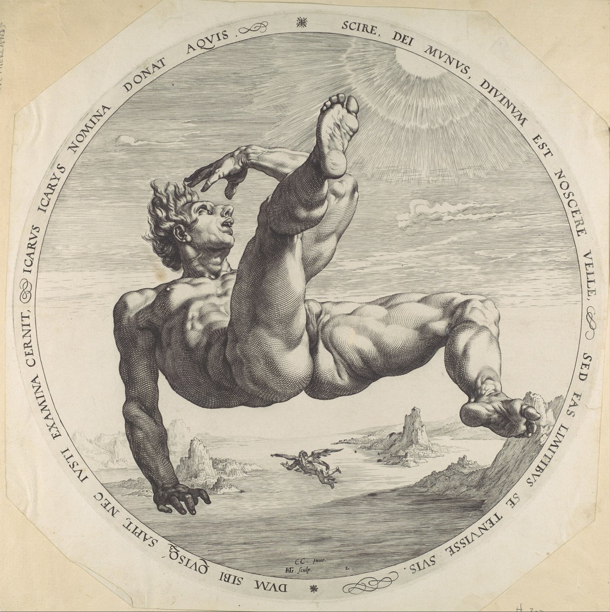 Ícaro, de Los Cuatro Desgraciados, 1588 de Hendrik Goltzius