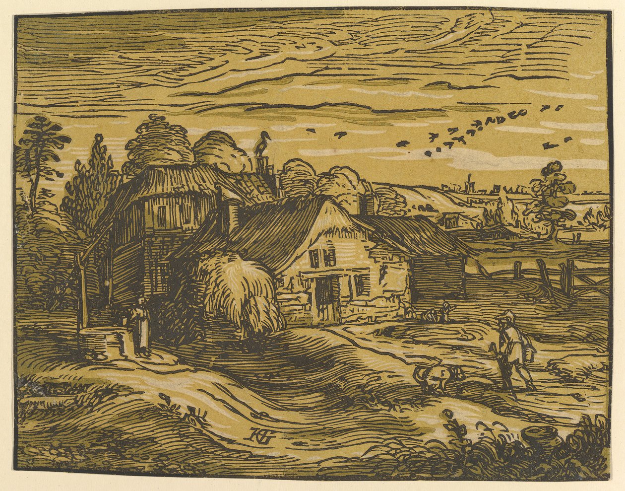 Paisaje con cabaña, ca. 1597-98 de Hendrik Goltzius