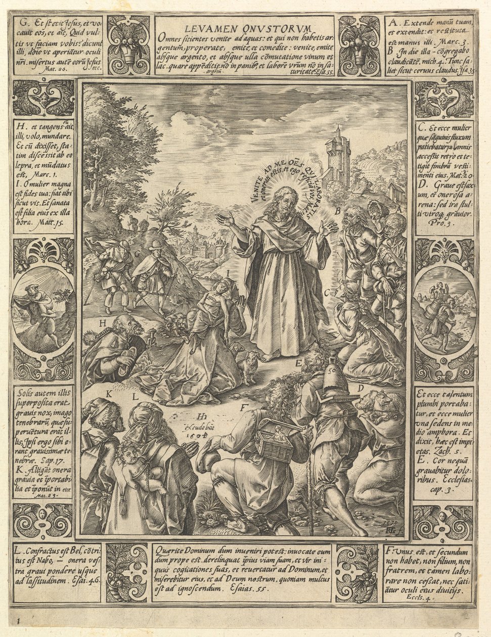 Levamen Onostrorum, de Alegorías de la Fe Cristiana, de Christian and Profane All..., 1604 de Hendrik Goltzius