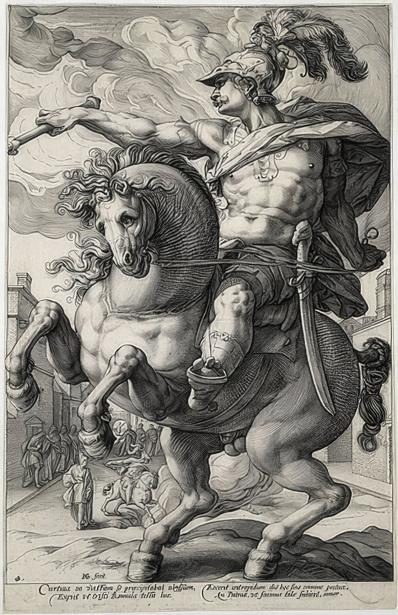 Marcus Curtius. 1586 de Hendrik Goltzius