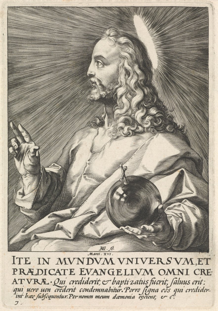 Salvator Mundi, c.1589 (grabado) de Hendrik Goltzius