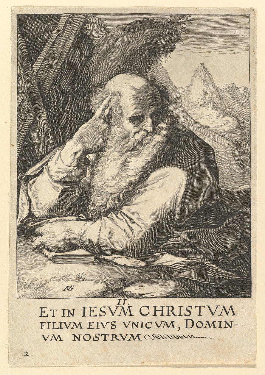 San Andrés, de Cristo, los Apóstoles y San Pablo con el Credo, ca. 1589 de Hendrik Goltzius
