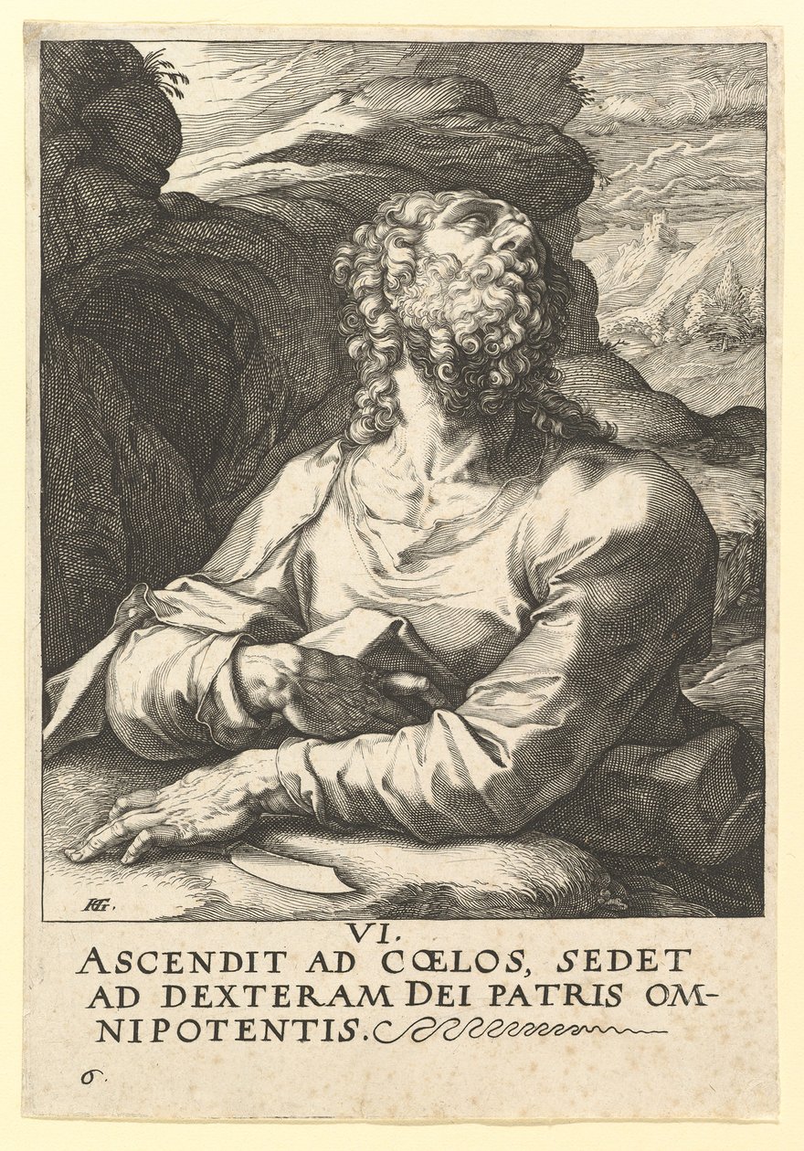 San Bartolomé, de Cristo, los Apóstoles y San Pablo con el Credo, ca. 1589 de Hendrik Goltzius