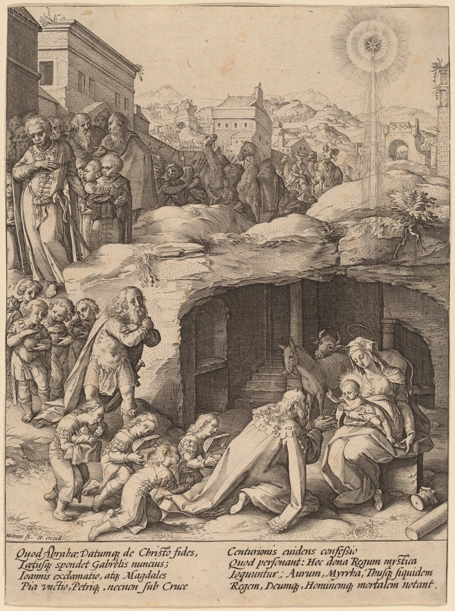 La adoración de los magos de Hendrik Goltzius