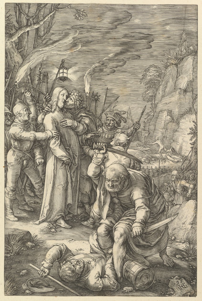 La traición de Cristo, de La Pasión de Cristo, 1598 de Hendrik Goltzius