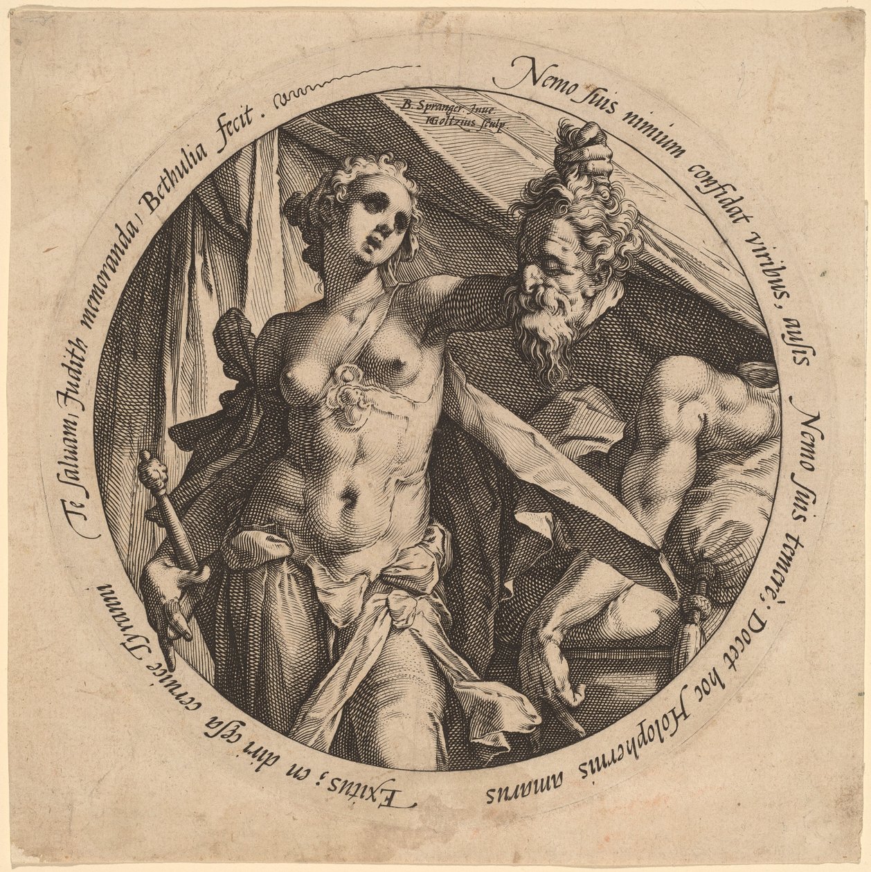 Judith con la cabeza de Holofernes de Hendrik Goltzius, after Bartholomaeus Spranger